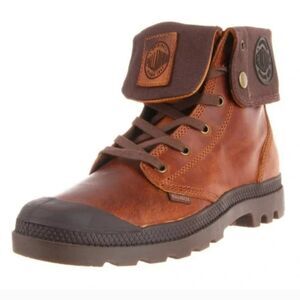 Palladium Baggy Brown Leather Boots Size 8.5